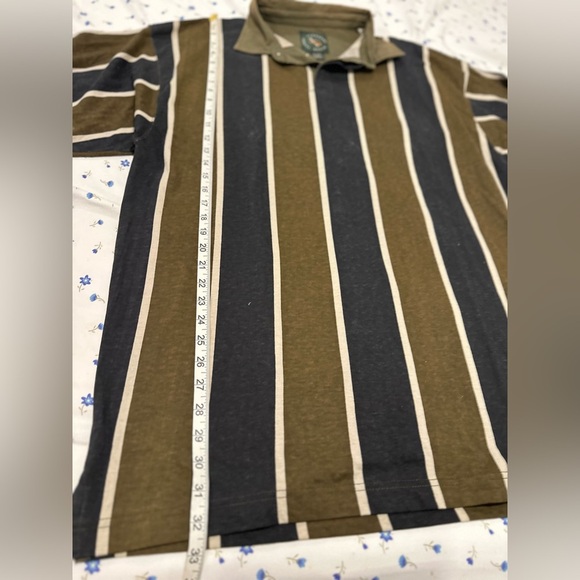 VTG  90s Y2K Mens Sz: XL Ferruche Rugby Top Long Sleeve Vertical Stripe Polo Top - Picture 4 of 12